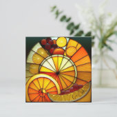 Glas in lood Oranje wiggen (Staand voorkant)