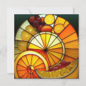 Glas in lood Oranje wiggen (Voorkant)