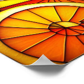 Glas in lood Oranje wiggen Poster (Hoek)