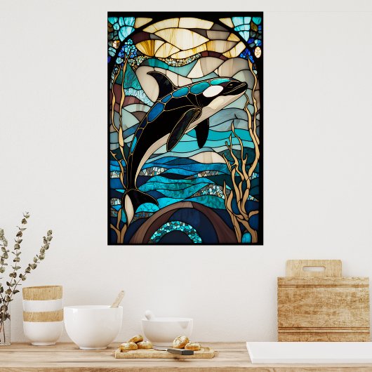 Glas in lood Orca Poster (Keuken)