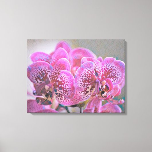 Glas in lood Orchids Wrapped Canvas Afdruk (Voorkant)