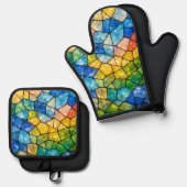 Glas-in-lood Ovenwant & Pannenlap Set (Voorkant / Achterkant)