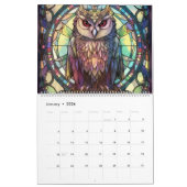Glas in lood Owl Kalender (Jan 2026)
