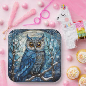Glas in lood Owl Papieren Bordje (Feest)