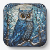 Glas in lood Owl Papieren Bordje (Voorkant)