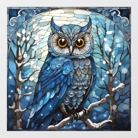 Glas in lood Owl Raamsticker (Vel)