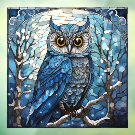 Glas in lood Owl Raamsticker (Vel 3)