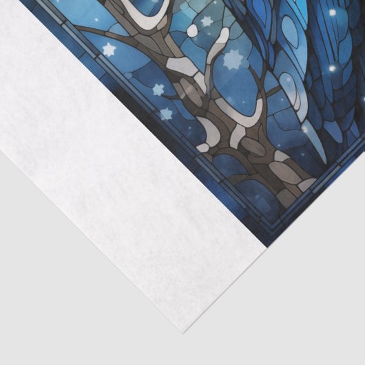 Glas in lood Owl Tissuepapier (Detail)