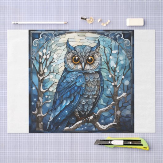 Glas in lood Owl Tissuepapier (Craft)