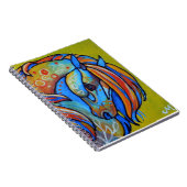 Glas in lood paard 1-laptop notitieboek (Rechterzijde)