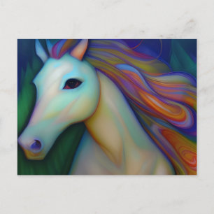 Glas in lood paard briefkaart