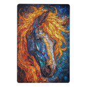 Glas-in-lood Paardontwerp Mini Klembord (Achterkant)