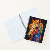Glas-in-lood Paardontwerp Notitieboek (Binnen)