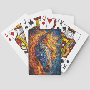 Glas-in-lood Paardontwerp Pokerkaarten
