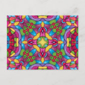 Glas in lood  Paars Kaleidoscoop Briefkaart (Voorkant)