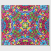 Glas in lood  Paars Kaleidoscoop Cadeaupapier (Vlak)