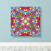 Glas in lood Paars Kaleidoscoop Canvas Afdruk (Insitu (Houten vloer))