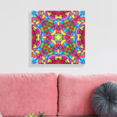 Glas in lood Paars Kaleidoscoop Canvas Afdruk (Insitu (Woonkamer))