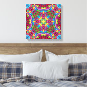 Glas in lood Paars Kaleidoscoop Canvas Afdruk (Insitu (Slaapkamer))