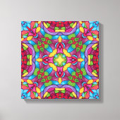 Glas in lood Paars Kaleidoscoop Canvas Afdruk (Voorkant)