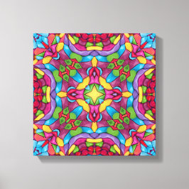 Glas in lood  Paars Kaleidoscoop Canvas Afdruk