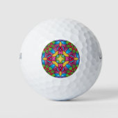 Glas in lood Paars Kaleidoscoop Golfballen (Voorkant)