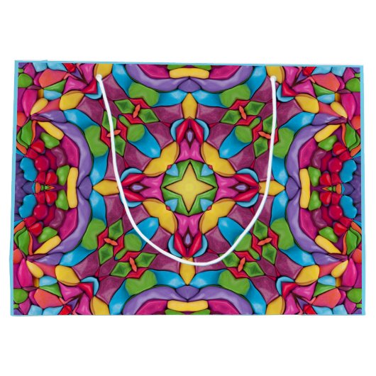 Glas in lood  Paars Kaleidoscoop Groot Cadeauzakje (Achterkant)