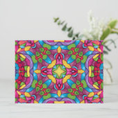 Glas in lood  Paars Kaleidoscoop Kaart (Staand voorkant)