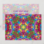 Glas in lood  Paars Kaleidoscoop Kaart (Voorkant / Achterkant)
