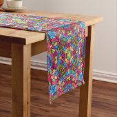 Glas in lood  Paars Kaleidoscoop Korte Tafelloper (Voorbeeld)