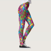 Glas in lood  Paars Kaleidoscoop Leggings (Rechts)