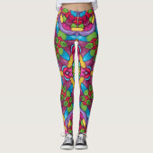 Glas in lood  Paars Kaleidoscoop Leggings (Voorkant)