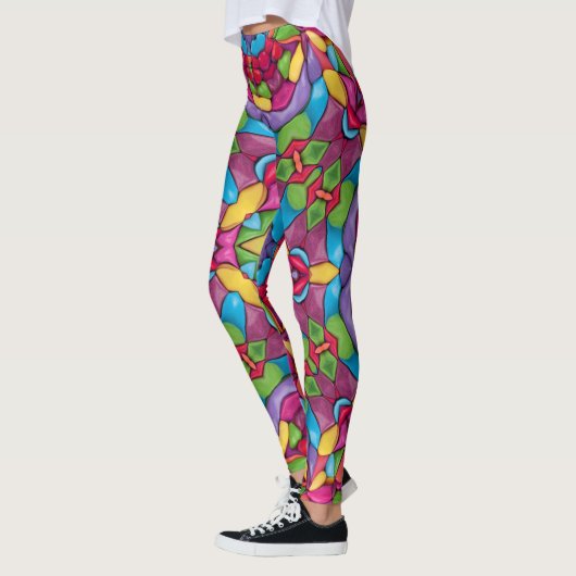 Glas in lood  Paars Kaleidoscoop Leggings (Links)