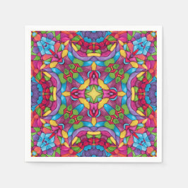 Glas in lood  Paars Kaleidoscoop Servetten