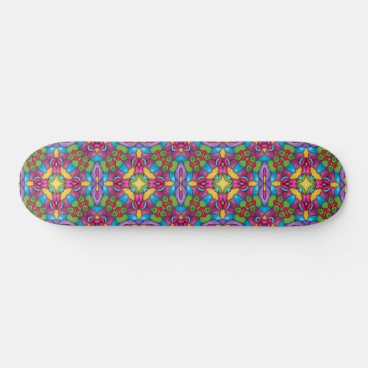 Glas in lood  Paars Kaleidoscoop Skateboard (Horizontaal)