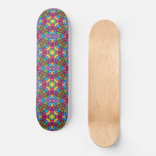 Glas in lood  Paars Kaleidoscoop Skateboard (Voorkant)