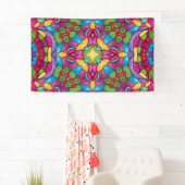 Glas in lood Paars Kaleidoscoop Spandoek (Insitu)