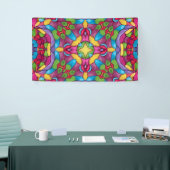 Glas in lood Paars Kaleidoscoop Spandoek (Beurs)