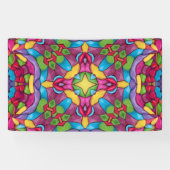 Glas in lood Paars Kaleidoscoop Spandoek (Horizontaal)