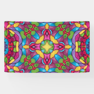 Glas in lood Paars Kaleidoscoop Spandoek