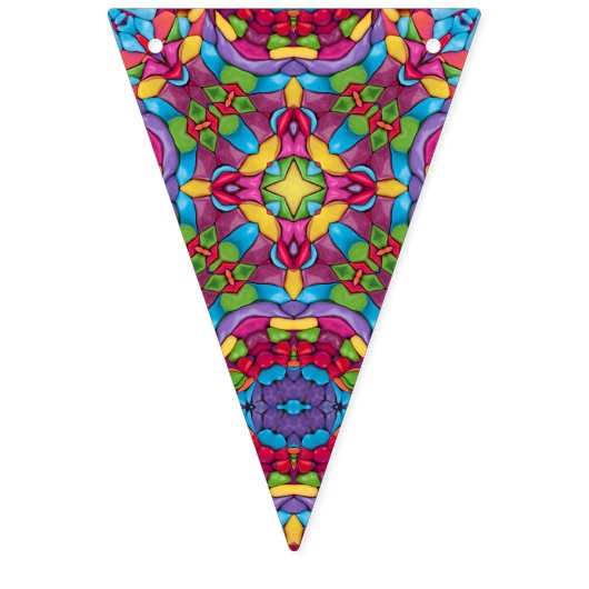 Glas in lood  Paars Kaleidoscoop Vlaggetjes (Tweede vlag)