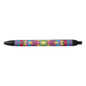 Glas in lood Paars Kaleidoscoop Zwarte Inkt Pen (Voorkant)