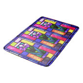 Glas in lood Paarse bloem Badmat (Gekanteld)