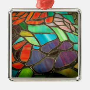Glas-in-lood Paarse Bloem Versiering Metalen Ornament