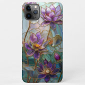 Glas in lood Paarse Lotus Flower Design iPhone Hoesje (Achterkant)