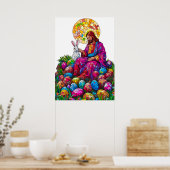 Glas in lood Paashaas Jesus Poster (Keuken)