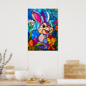 Glas in lood Paashaas Schattige Poster (Keuken)