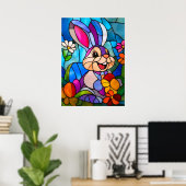 Glas in lood Paashaas Schattige Poster (Thuiskantoor)