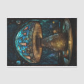 Glas in lood paddenstoel tissuepapier (Voorkant)