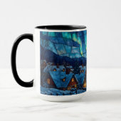 Glas-in-lood Panorama Winterdorp Mok (Links)